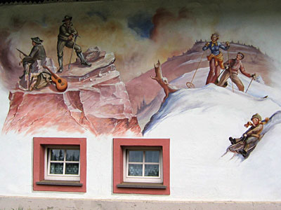 Muurschilderingen op de Tirler Hütte