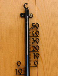 De thermometer geeft amper 15 graden aan