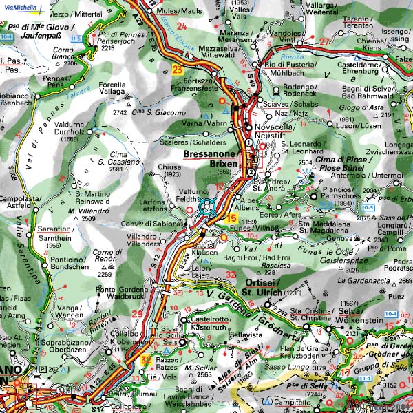 De kaart naar Feldthurns