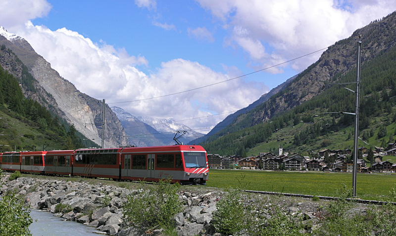 Trein van Visp naar Zermatt