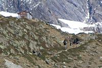 De Anenhütte heeft een mooi uitzicht over de Langgletscher en het Lötschtal
