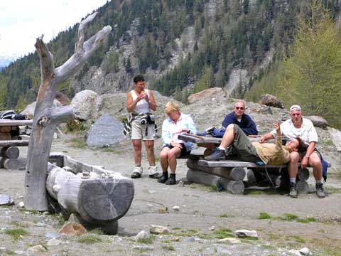 Picknick plaats bij de Riedgletscher